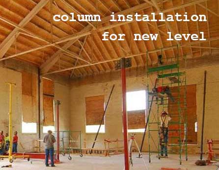 column installation for new level